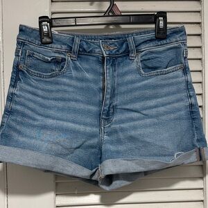 American Eagle Outfitters Light Blue Rolled Cuff Denim Shorts